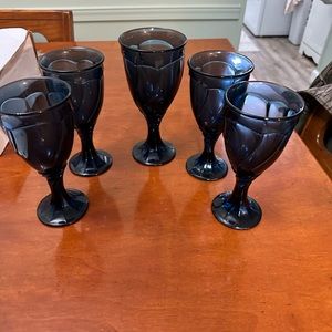 Noritake Sweet Swirl Water Midnight Blue Set of 4 - 7.5" T  x 3.5"D 12oz.5 Total